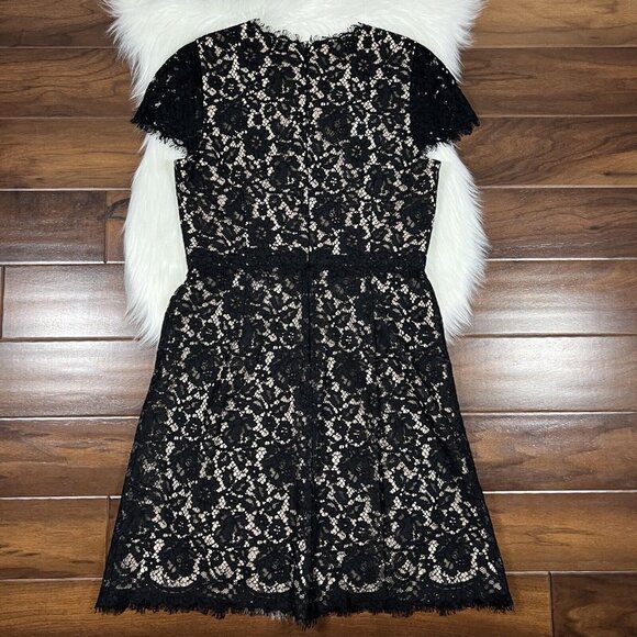 J. Crew Collection Women's Size 10 Black Lace Fit & Flare Dress F9096 - Picture 8 of 11